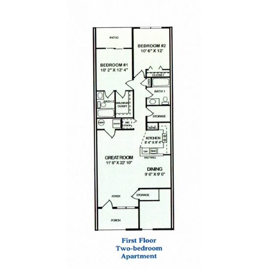 Two Bedroom First Floor Plan